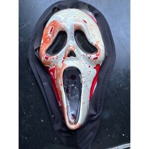 Scream Bleeding Ghost Face Mask Heart Pumping, Fun World 1997 Vintage Working